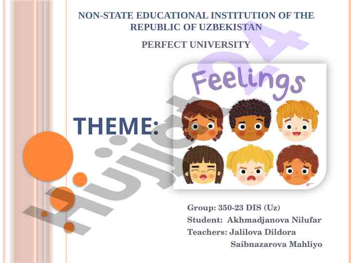 Types of feelings and their emotional processes