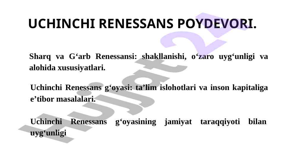 Uchinchi renessans g‘oyasi va ta’lim islohotlari