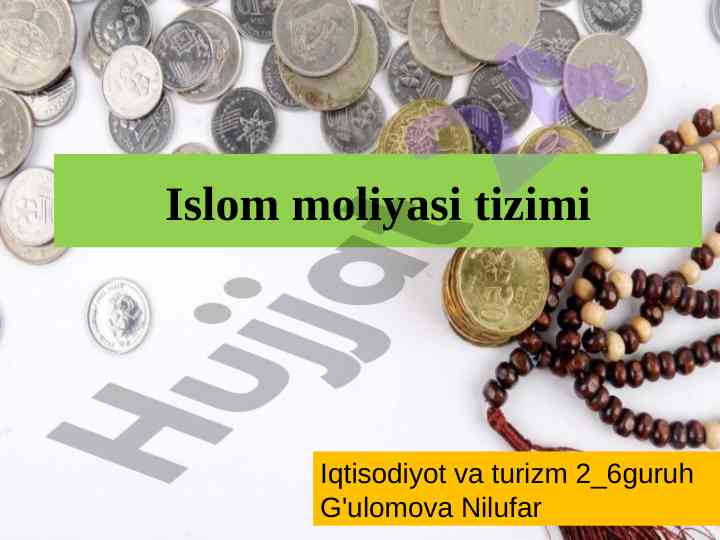 Islom moliyasi tizimi va uning tamoyillari