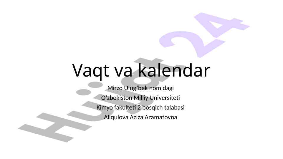 Qadimgi vaqt va kalendar tushunchalari