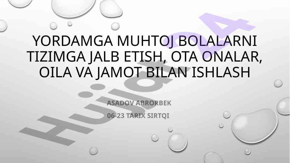 Yordamga muhtoj bolalarga yondashuv strategiyalari