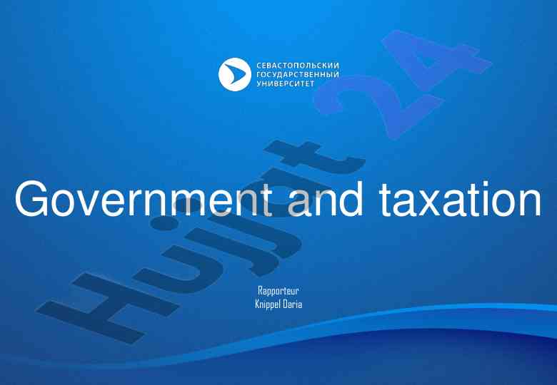 Government and taxation: state role in economy