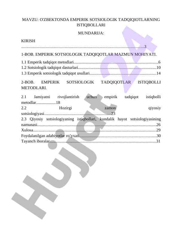 O'zbekistonda empirik sotsiologik tadqiqotlar