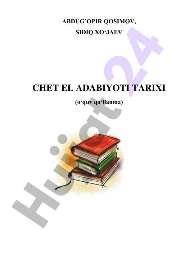 Chet el adabiyoti tarixi o'quv qo'llanmasi