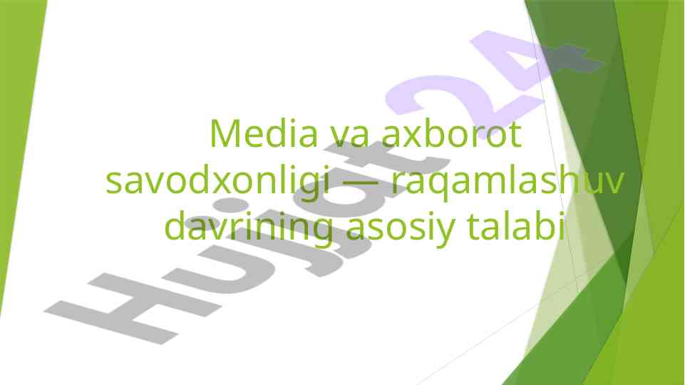 Media va axborot savodxonligi haqida ilmiy tadqiqot