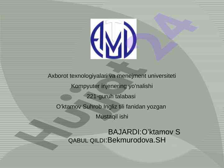 Yoz fasli haqida mustaqil ish