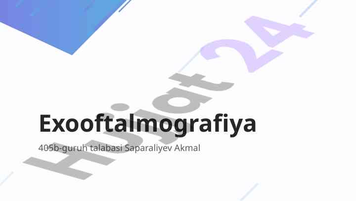 Ultratovushli diagnostika usullari va aytganlar