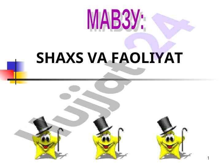 Shaxs va faoliyat motivlari tahlili