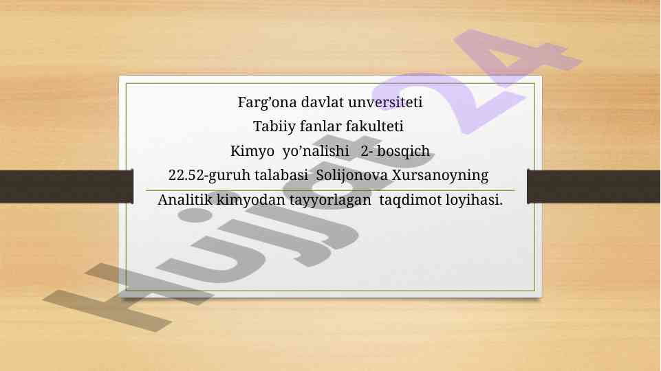 Nefelometriya va turbidimetriya taqdimoti