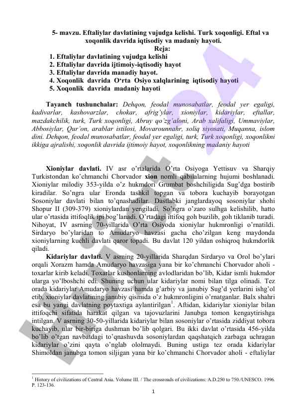 Eftaliylar davlatining vujudga kelishi va xoqonlik