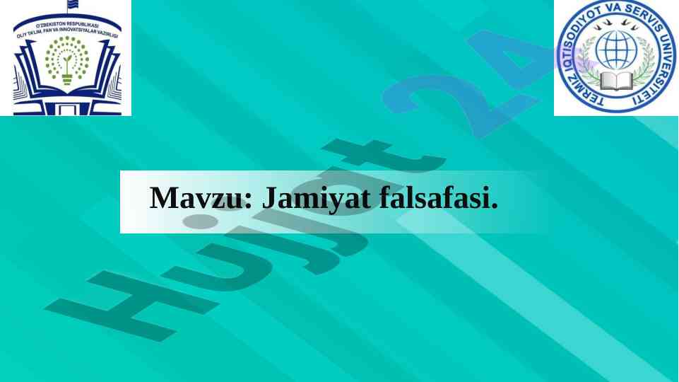 Jamiyat falsafasi va uning asosiy shakllari