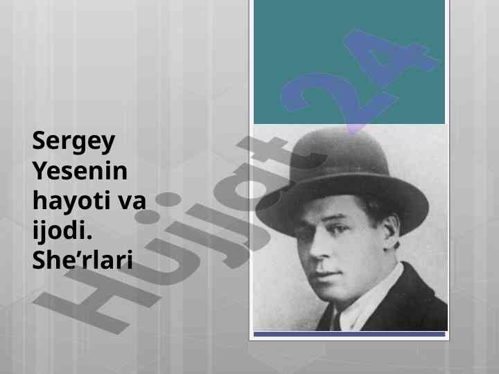 Sergey yesenin hayoti va ijodi tahliyoti