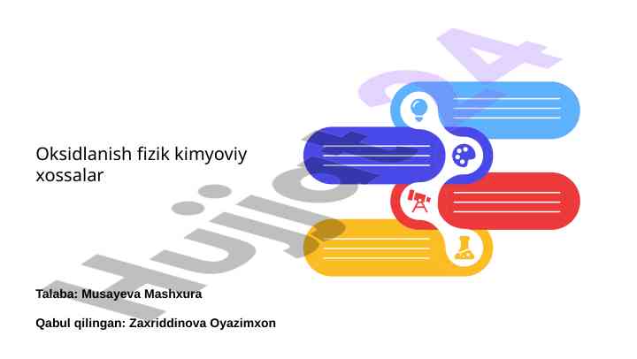 Oksidlanish fizik kimyoviy xossalari