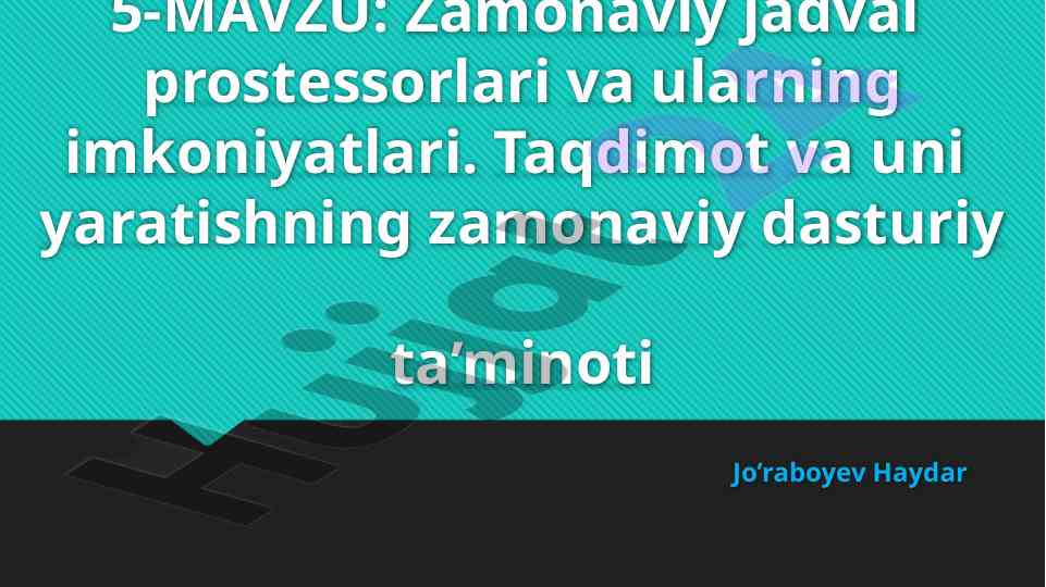 Zamonaviy taqdimotlar va ularni yaratish dasturlari