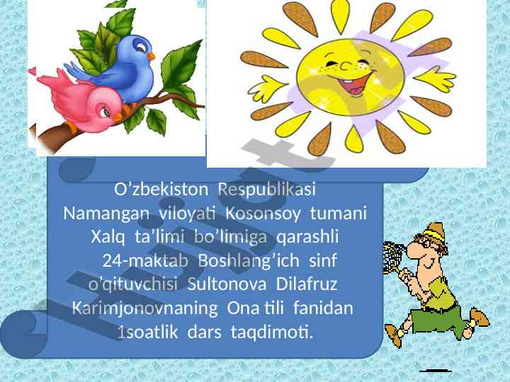 Ona tili fanidan dars taqdimoti hayo gida