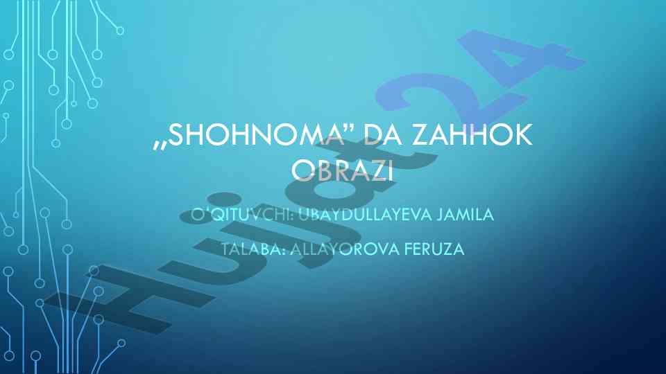Shohnoma da zahhok obrazi muallimi