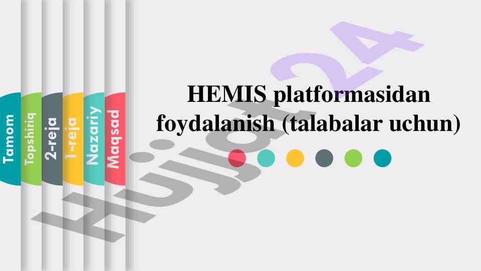 Hemis platformasidan foydalanish uchin qo‘llanma