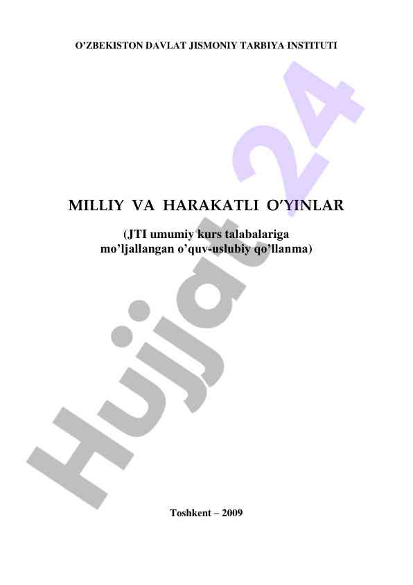 O'quv-uslubiy qo'llanma jismoniy tarbiya kurslari uchun