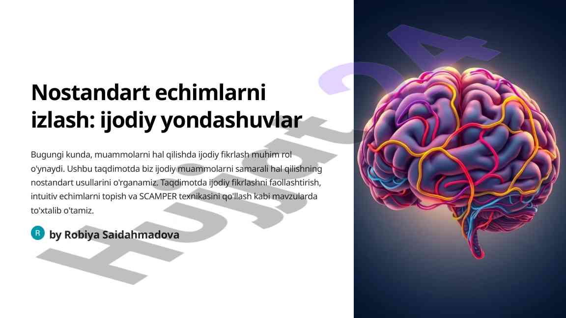 Nostandart echimlarni izlash: ijodiy yondashuvlar