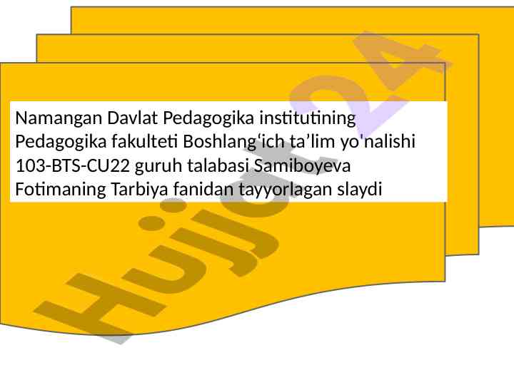 Tarbiya fanidan tayyorlangan slaydlar 103-bts-cu22