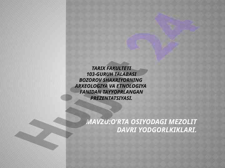 O'rta osiyodagi mezolit davri yodgorliklari