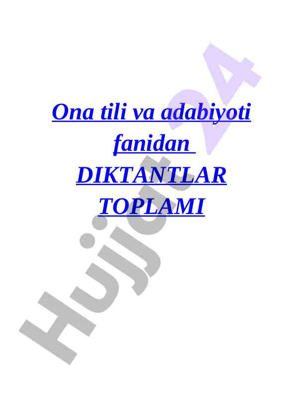 Diktantlar to'plami: ikki do'stning hikoyasi