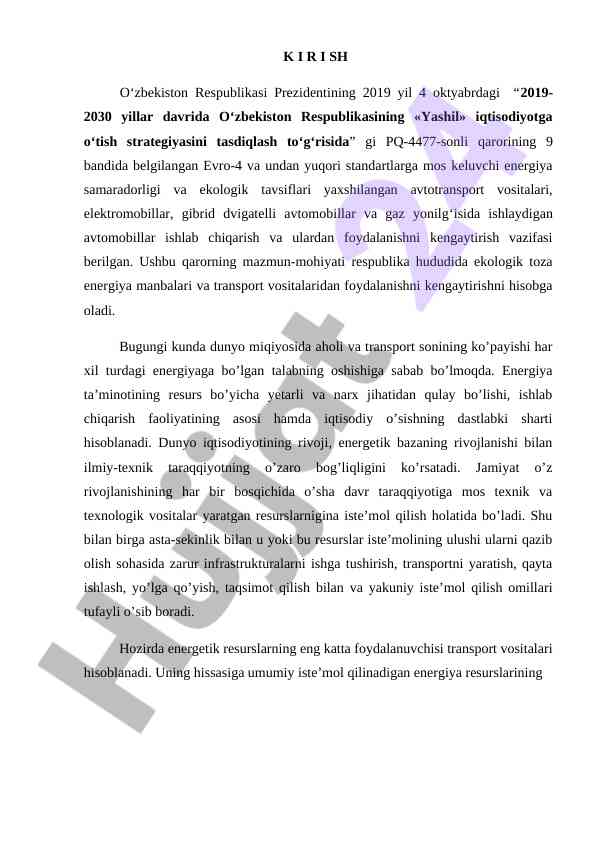 O‘zbekiston respublikasi yashil iqtisodiyot strategiyasi