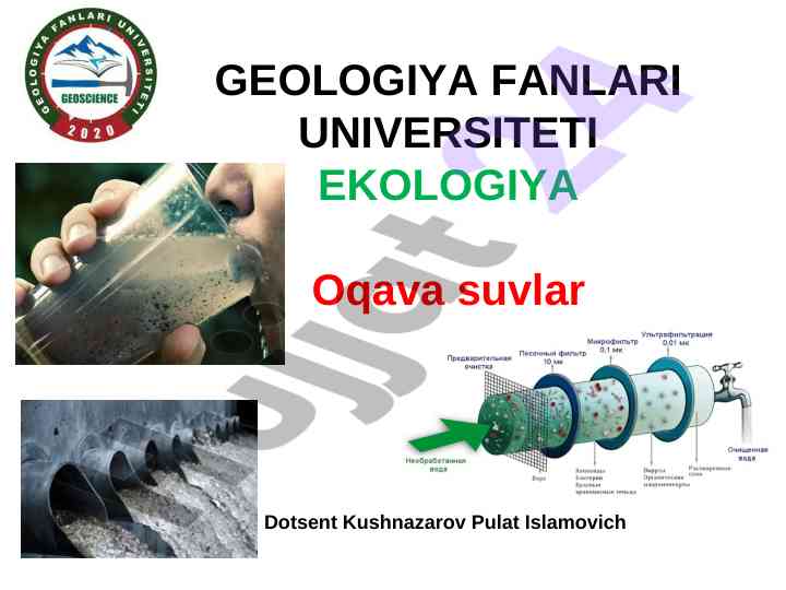 Suvni analiz qilish usullari va metodikasi