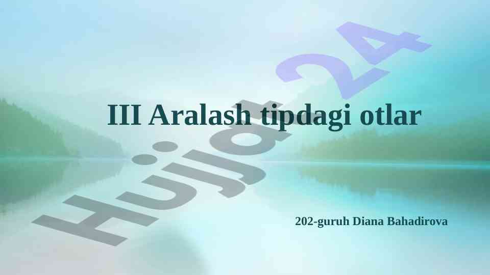 Aralash tipdagi otlar va ularning kelishiklari