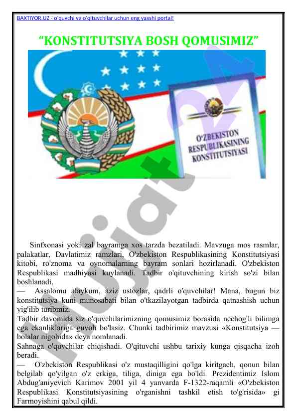 Konstitutsiya kuni tadbiriga tayyorlanish