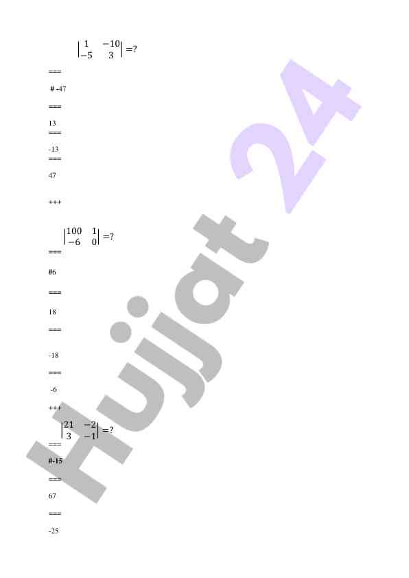 Matematik hisoblash misollari va natijalari