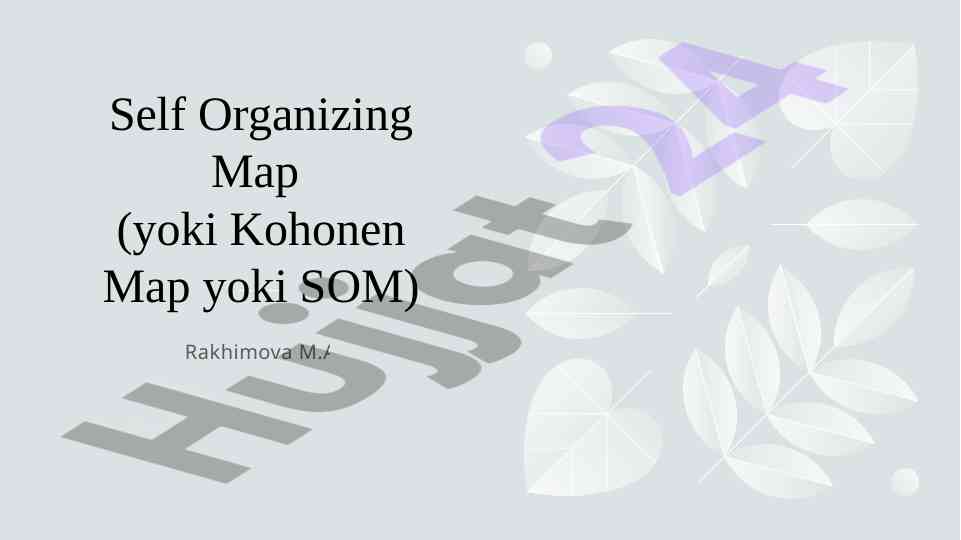Self organizing map va koxonen neyron tarmoqlari