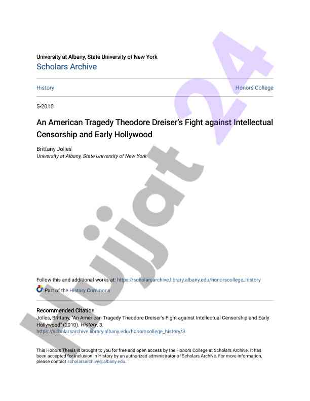 An american tragedy theodore dreiser’s fight against censorship