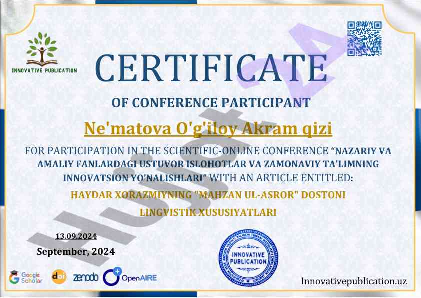 Lingvistik xususiyatlar va innovatsion yo'nalishlar