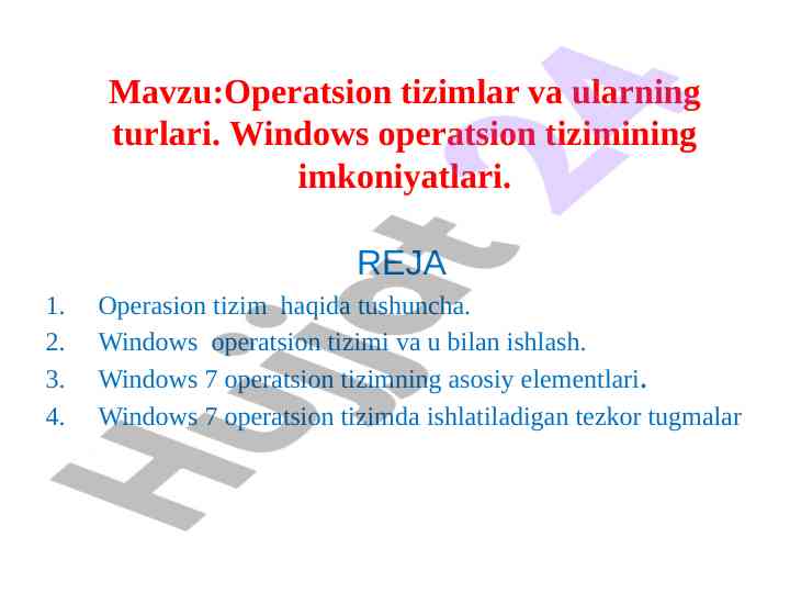 Operatsion tizimlar va ularning turlari