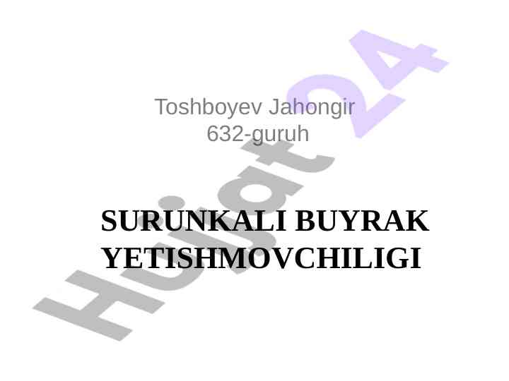 Surunkali buyrak yetishmovchiligi tahlili