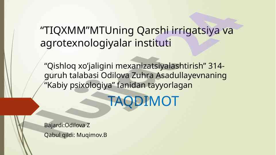 Kasbiy psixologiyada shaxsni intellektual rivojlanishi