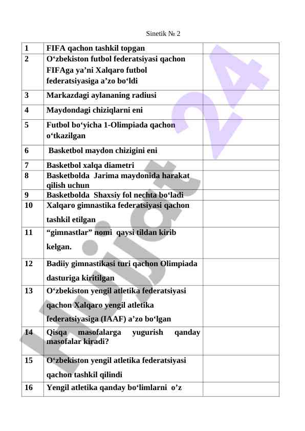 Sinetik tahlilining asosiy asoslari