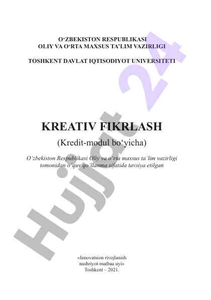 Kreativ fikrlash o‘quv qo‘llanmasi