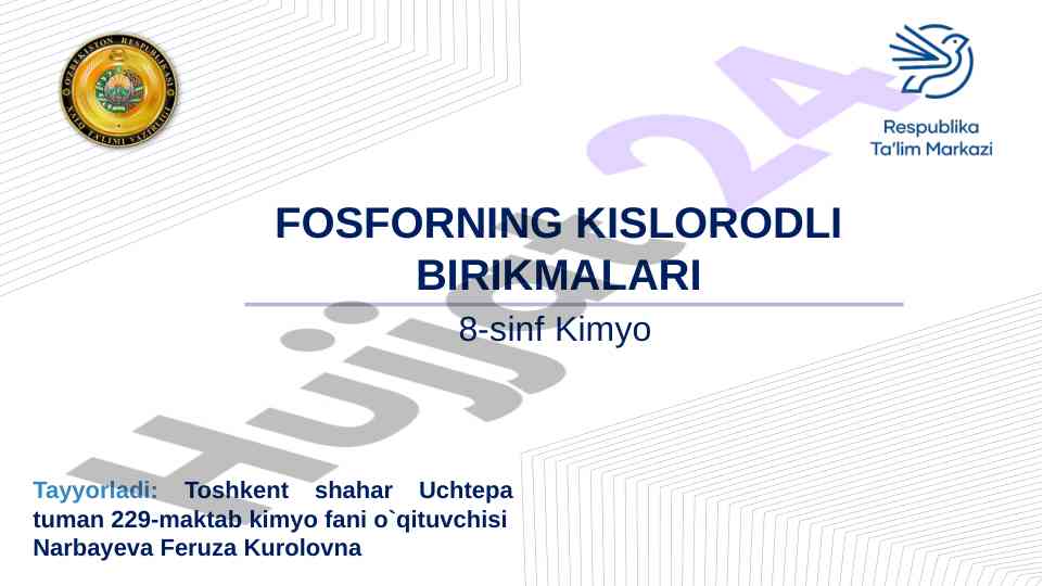 Fosfor kislotalari va oksidlarining ta'rifi