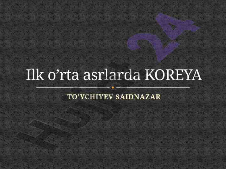 Koreya choson tarixi va madaniyati