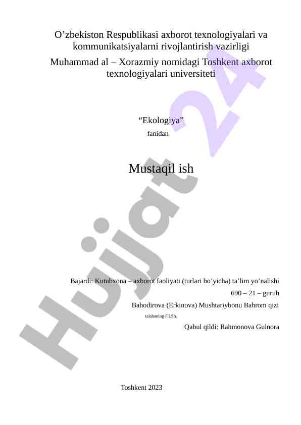 Atmosfera gaz balansining o'zgarishi va oqibatlari