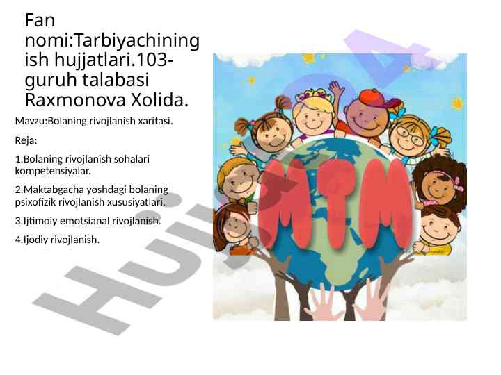 Bolaning rivojlanish xaritasini tahlil qilish