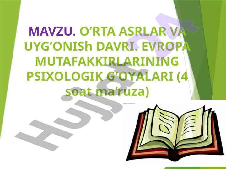 O‘rta asrlar va uyg‘onish davri psixologiyasi