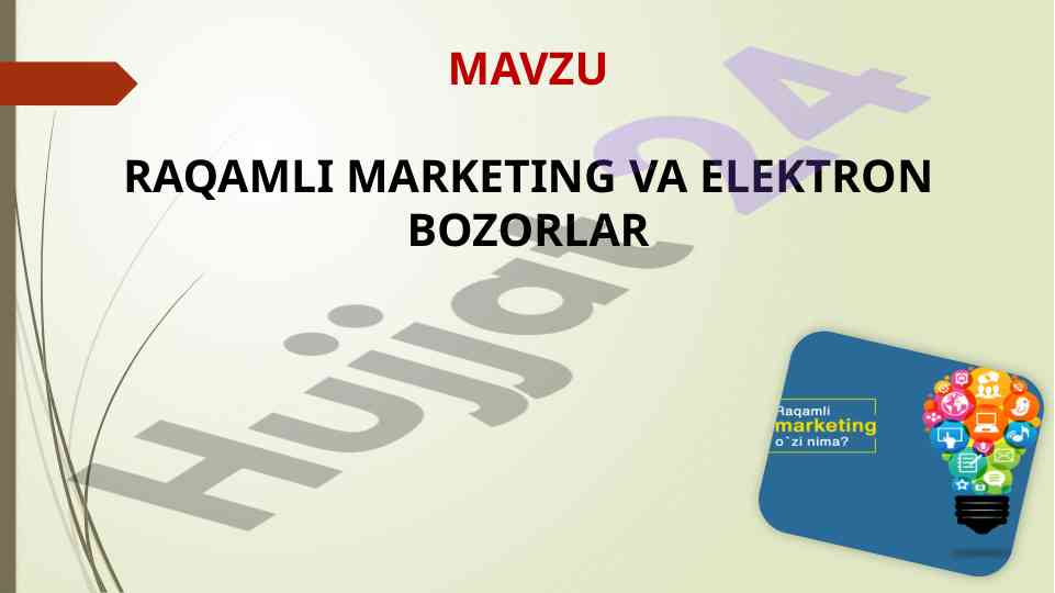 Raqamli marketing va elektron bozorlarda o‘rni
