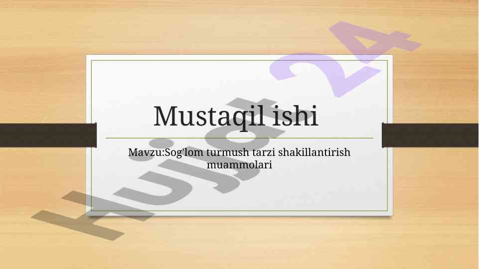 Sog'lom turmush tarzi shakillantirish muammolari