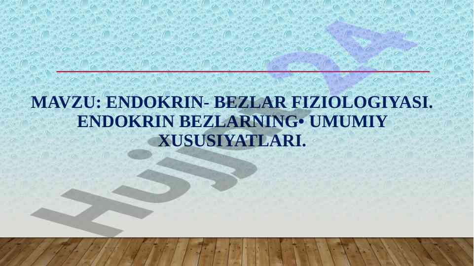 Endokrin bezlar fiziologiyasi va gigantizm