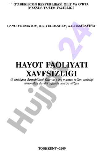 Hayot faoliyati xavfsizligi darsligi tavsifnomasi