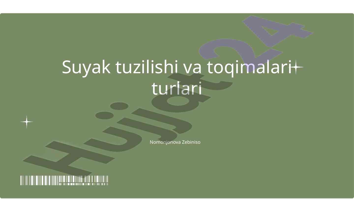 Suyak tuzilishi va toqimalari turlari
