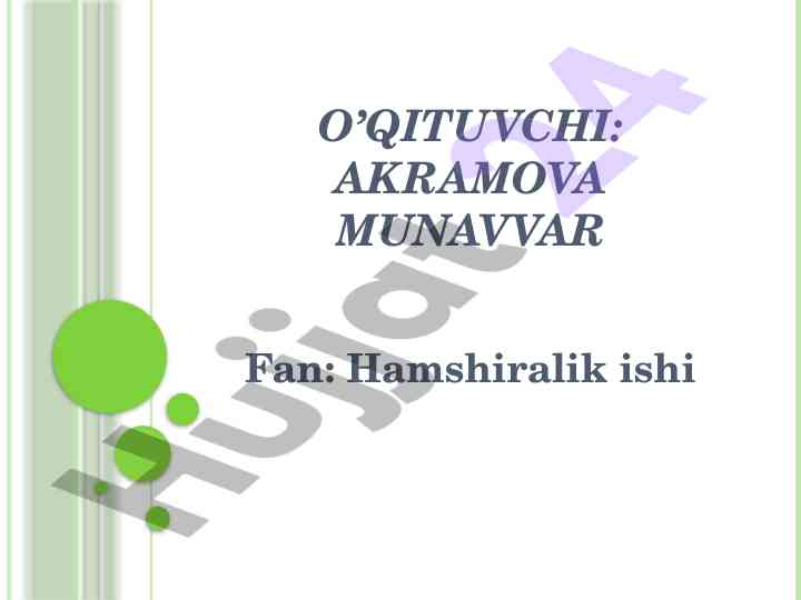 Balg’am yig’ish va tekshirish usullari haqida ma’lumotlar